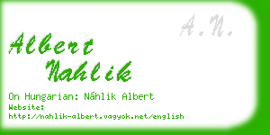 albert nahlik business card