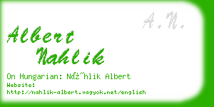 albert nahlik business card